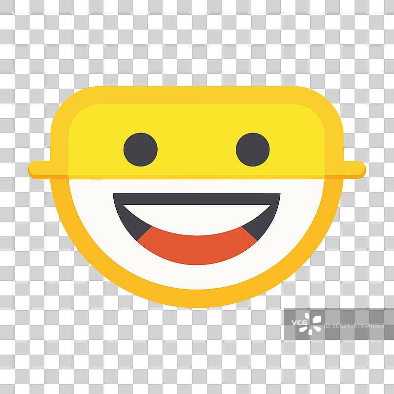 微笑光束脸孤立扁平图片素材