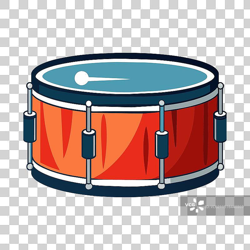 白色背景上的扁平小鼓图片素材