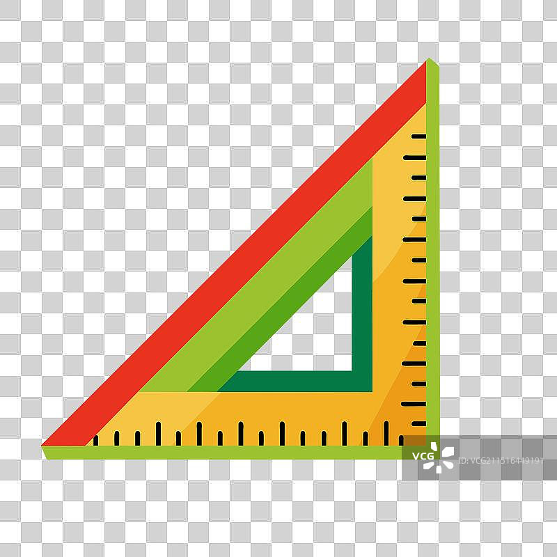 白色背景上的三角形尺子图片素材