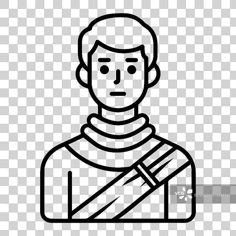 受伤图标或现代线条符号线条艺术图片素材