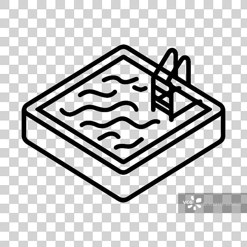 泳池图标或现代线条符号线条艺术图标图片素材