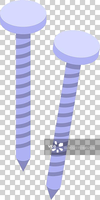 两个带螺纹的金属钉图片素材