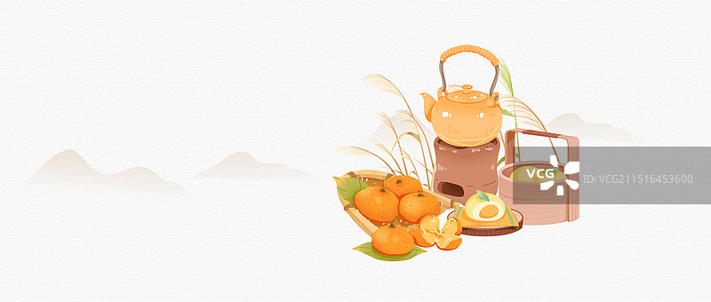 二十四节气立秋节气插画图片素材