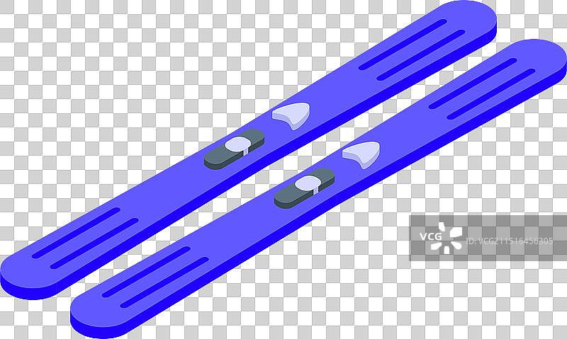 蓝色山地滑雪器材图片素材