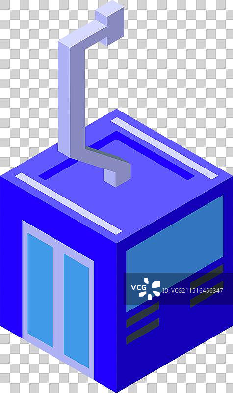 上山的蓝色缆索铁路车厢图片素材