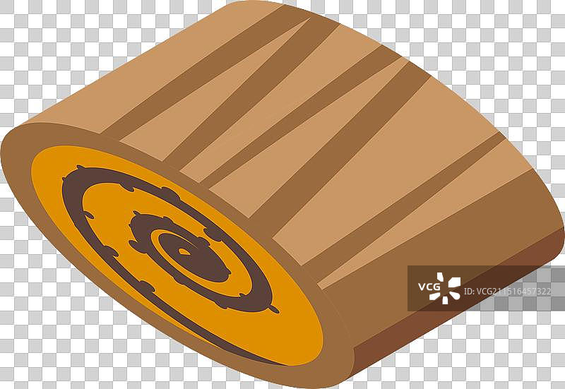 显示生长轮的2.5D树干图片素材