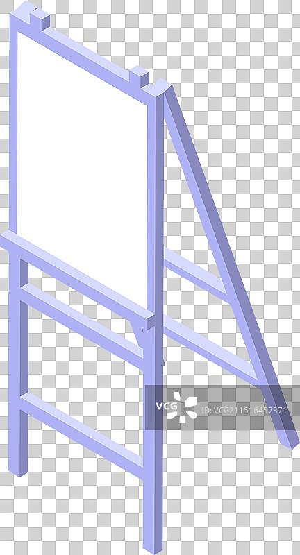 白色背景上的空画架图片素材