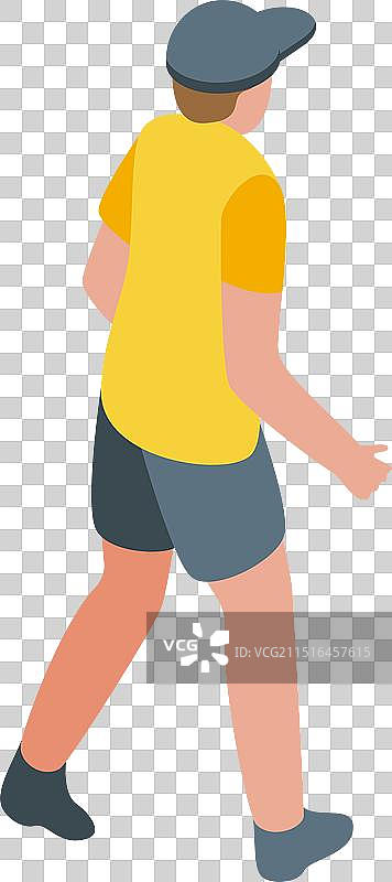 穿着休闲装的年轻男人走开图片素材