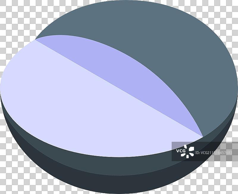 抽象3D饼图分成两部分图片素材