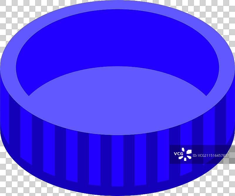 地面上的蓝色圆形游泳池2.5D模型图片素材