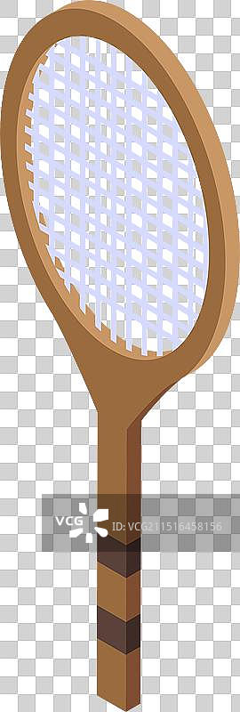 白色背景上的木制网球拍图片素材