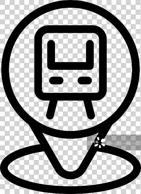 地点定位，指向公共交通火车图片素材