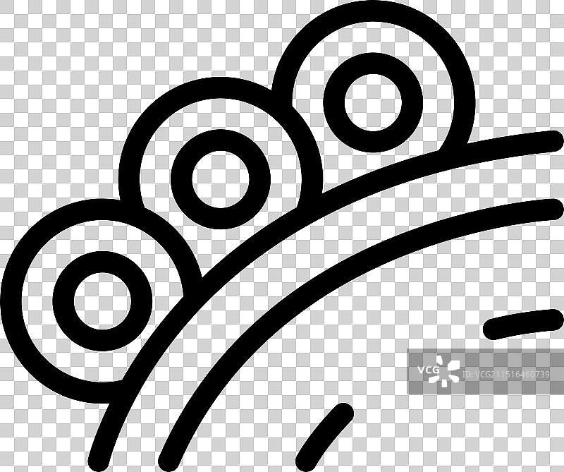 三个滚珠沿曲线滚动图标图片素材