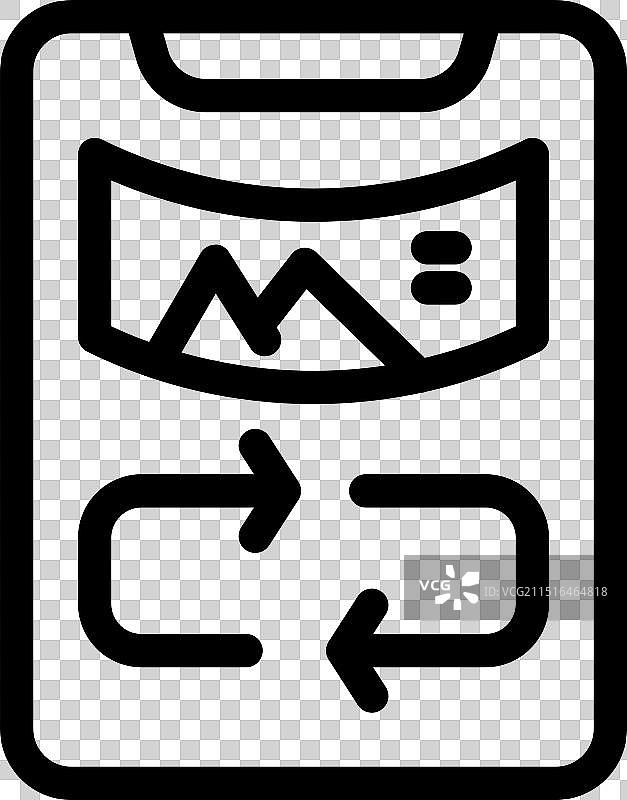 智能手机显示带旋转的风景照片图片素材