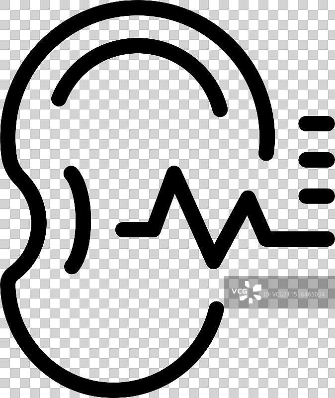 人类耳朵听觉声波代表图标图片素材
