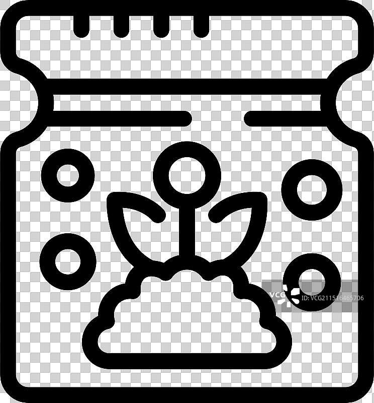 装有土壤中生长的花的种子包图标图片素材