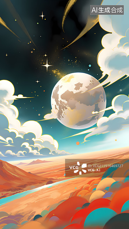 【AI数字艺术】宇宙天体插画图片素材