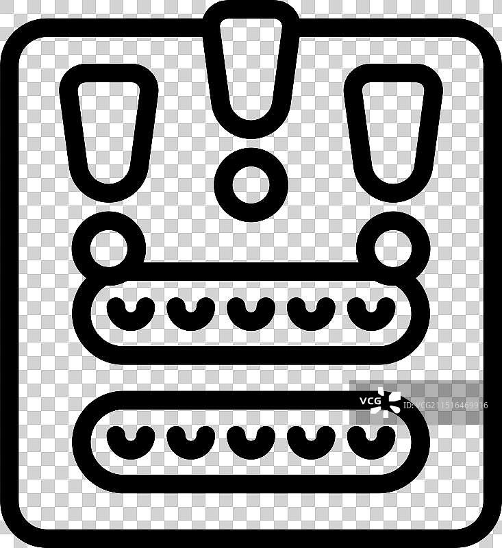 显示警告标志的电气控制面板图标图片素材