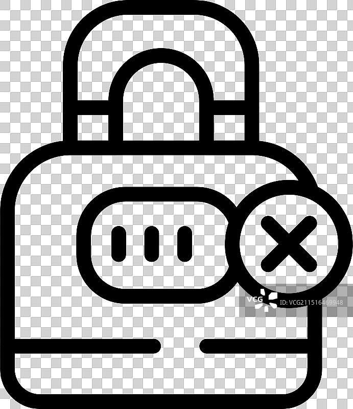 显示错误密码信息的密码锁图片素材