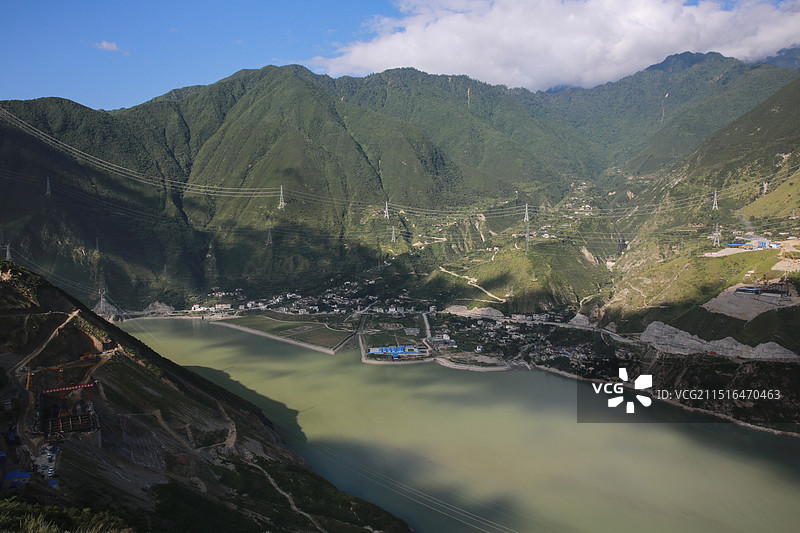 四川泸定大渡河图片素材