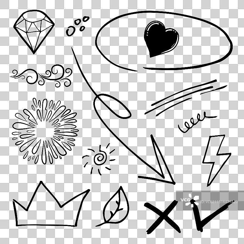 手绘线条涂鸦素材图片素材