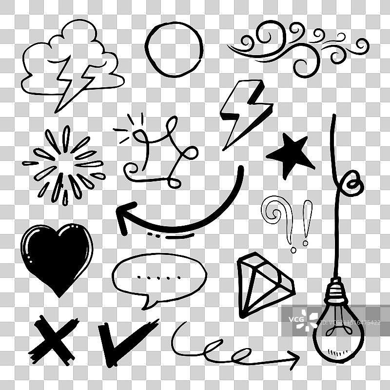 手绘线条涂鸦素材图片素材