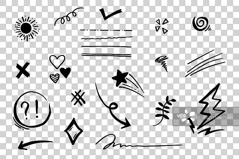 手绘线条涂鸦素材图片素材