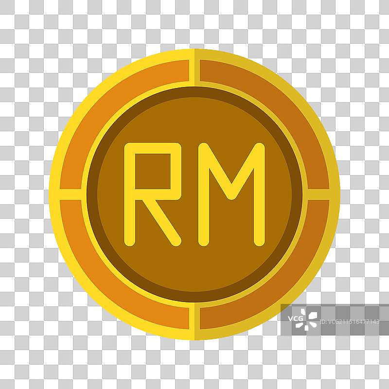 金色货币扁平图标图片素材