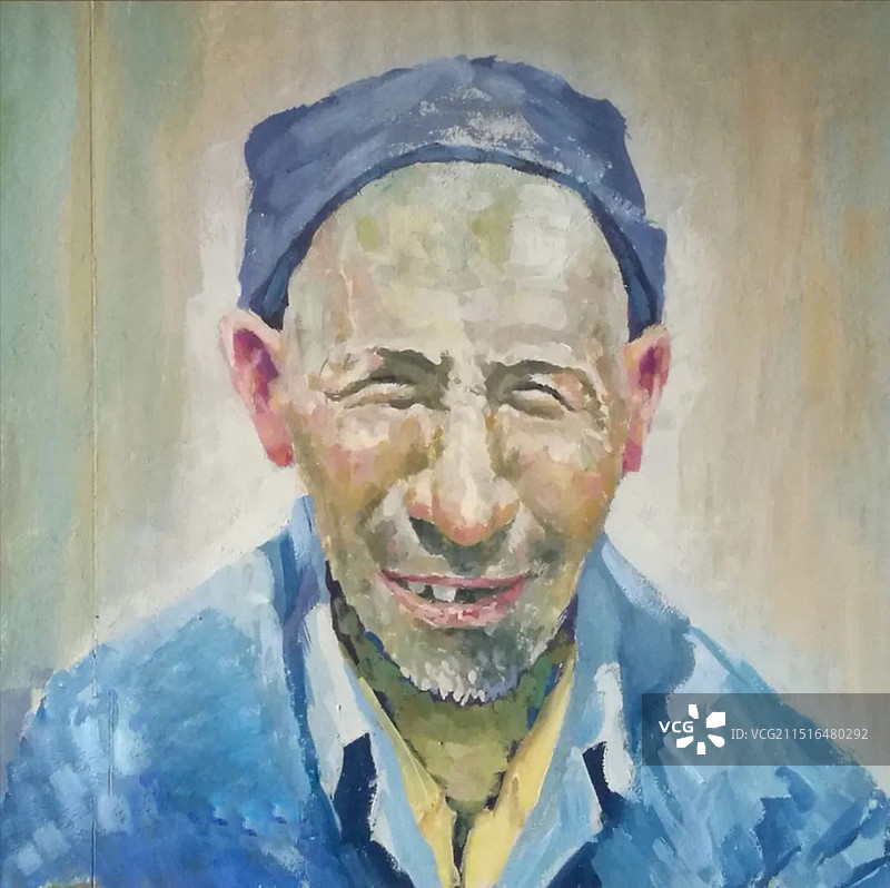 水粉画《亲人》图片素材