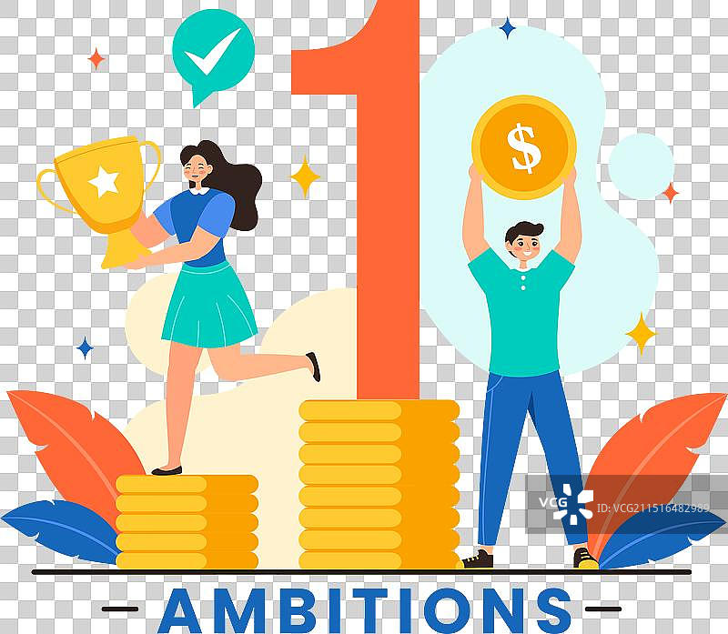 企业家攀登成功阶梯的雄心图片素材