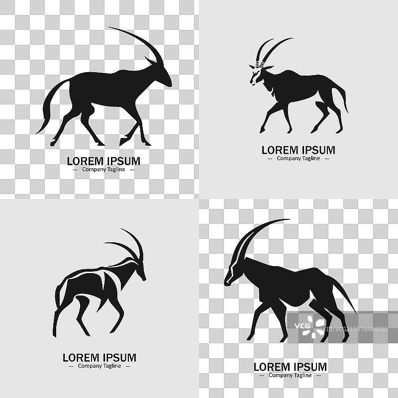 抽象山羊轮廓标志图标合集图片素材