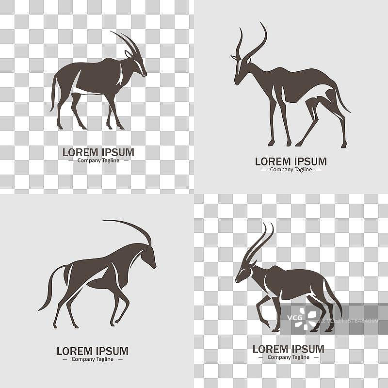 抽象山羊轮廓标志图标合集图片素材