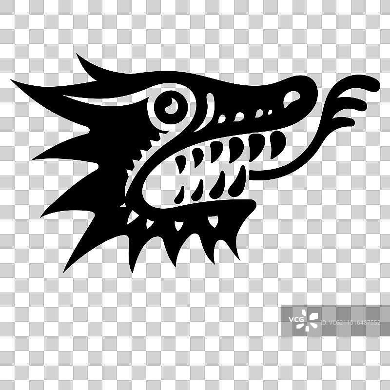 斯堪的纳维亚风格的古老龙头设计图片素材