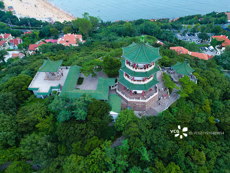 山东青岛小鱼山公园图片素材