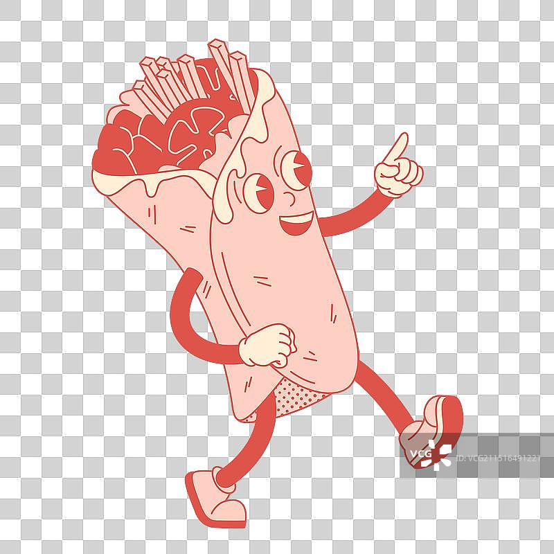 时髦的玉米饼漫画烤肉串角色图片素材