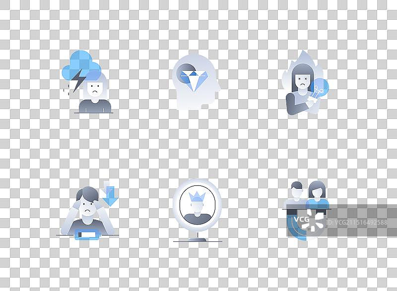 情感与心理问题扁平设计图片素材