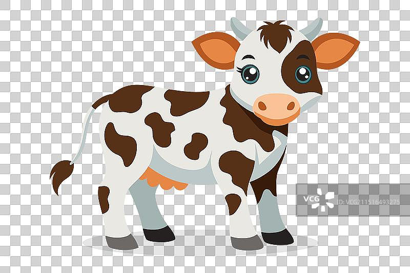 扁平风格的小牛图片素材