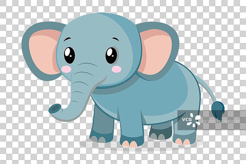 扁平风卡通小象图片素材