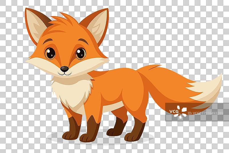 扁平风格的孤立小狐狸图片素材