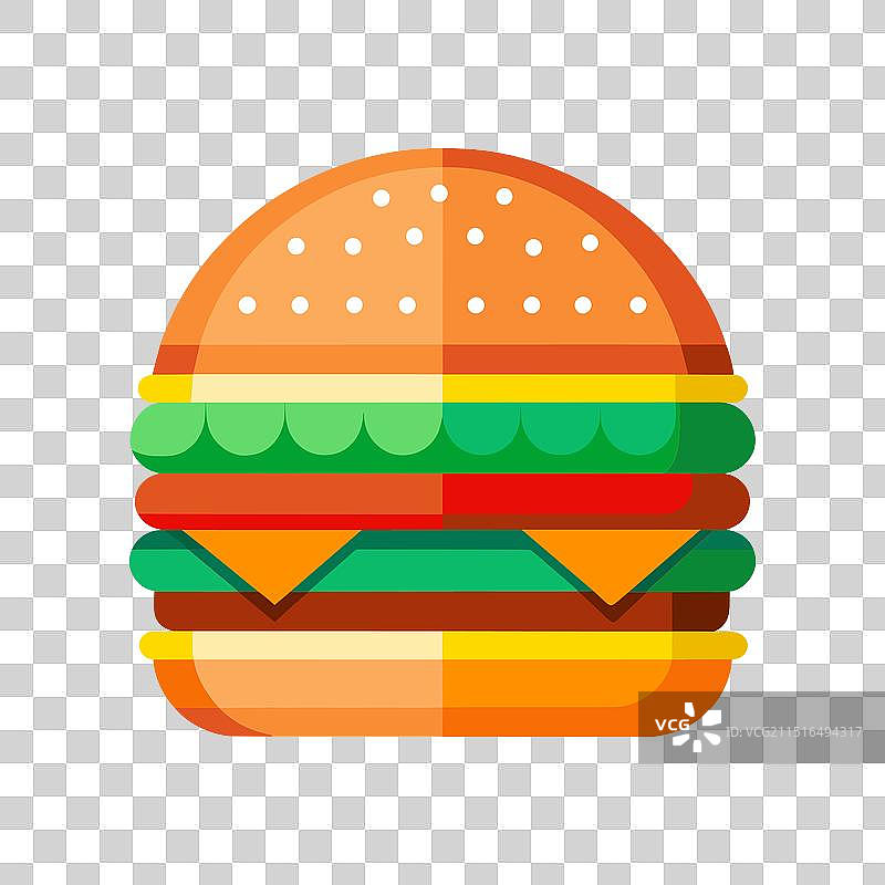 汉堡包隔离扁平设计图片素材