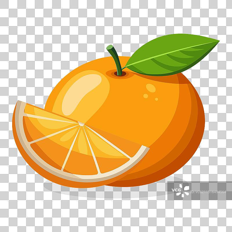 扁平风格的独立橙子图片素材
