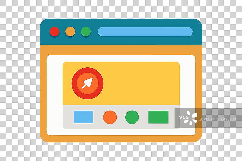 白色背景上的扁平浏览器界面图标图片素材