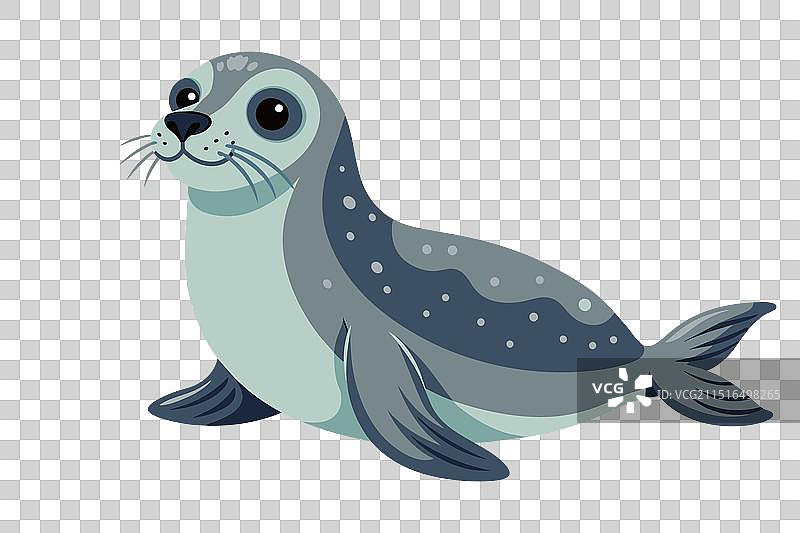 白色背景上的扁平风格海豹图片素材