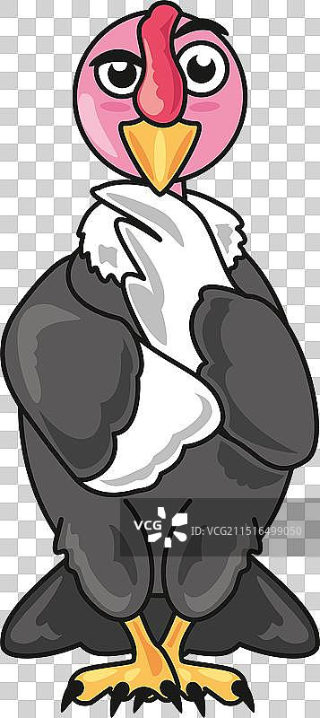 卡通安第斯秃鹰思考图片素材