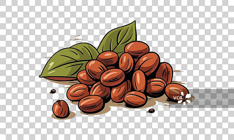 咖啡豆和肉桂棒图片素材