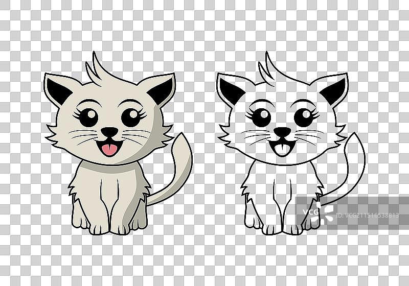 可爱猫咪卡通角色设计图片素材