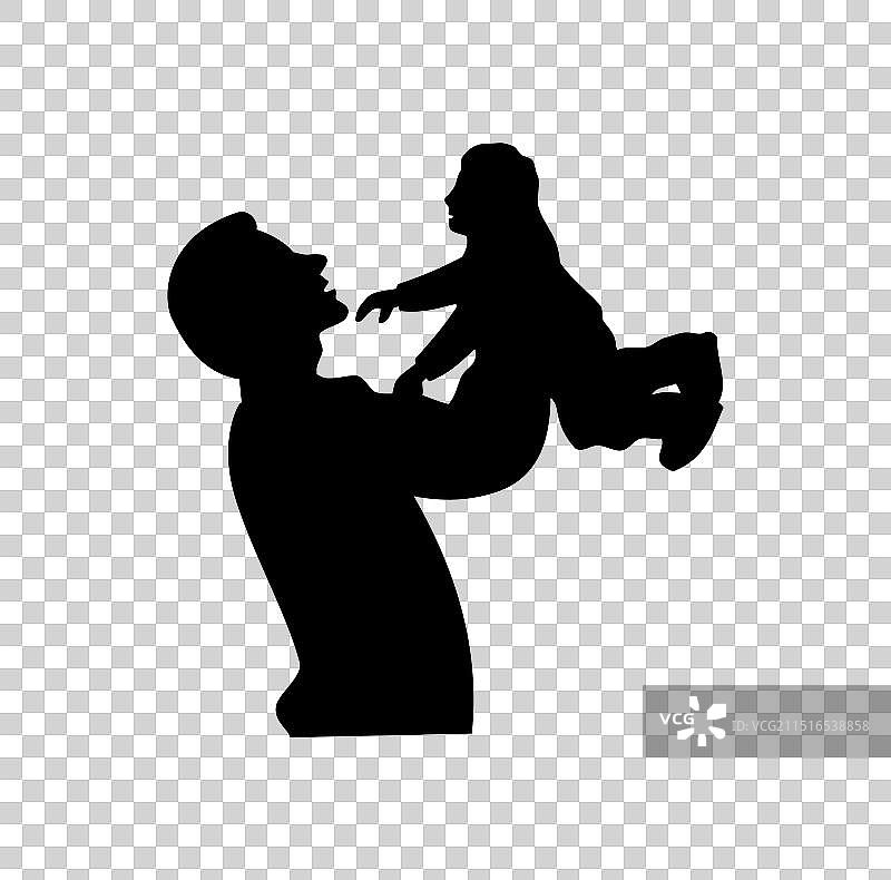 父女剪影设计图片素材