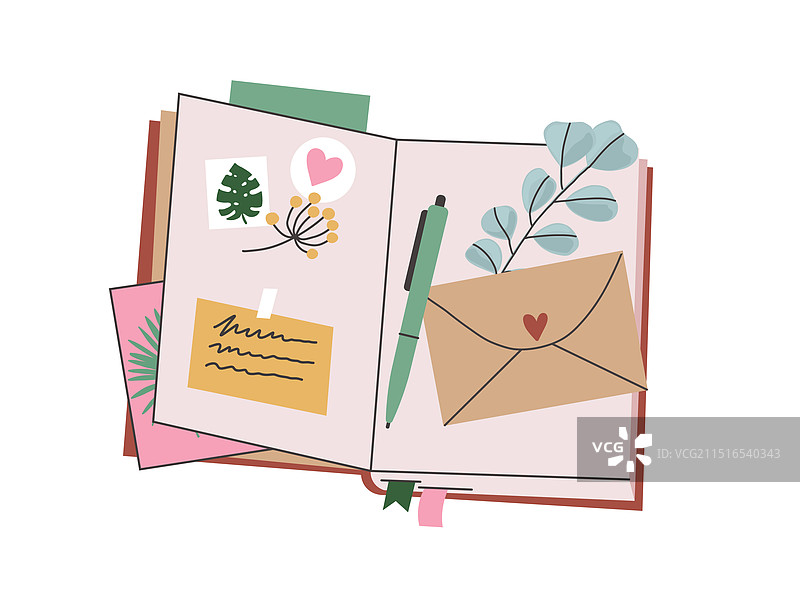 手绘个人日记本图片素材