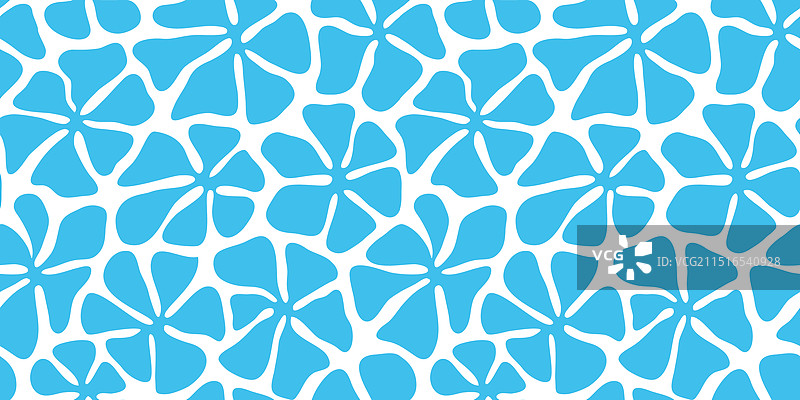 抽象蓝白色花卉艺术无缝图案图片素材