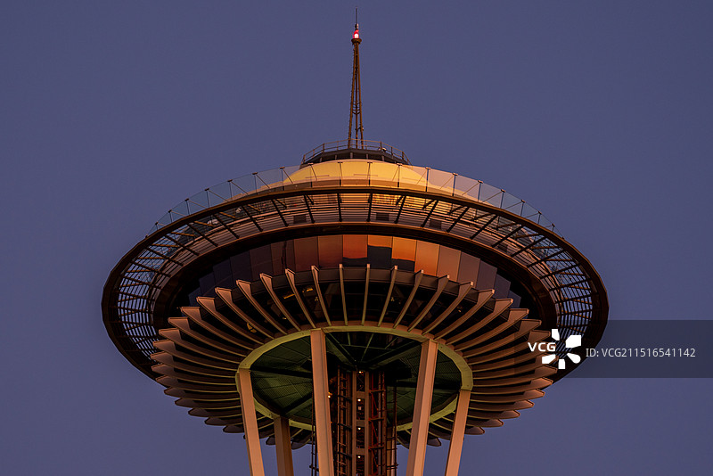 美国西雅图太空针塔日落高清大图图片素材